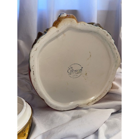 Ceramic Cookie Jar By Gibson Housewares Festive King Santa with Presents & Toys - Picture 8 of 9